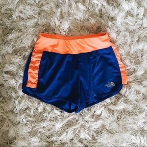 North Face Coral and Periwinkle Colored Shorts